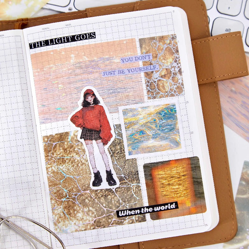 Wave Theme Silver Foil PET Stickers