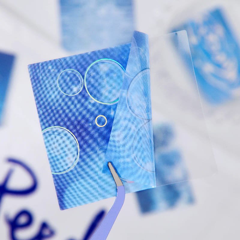 Wave Theme Silver Foil PET Stickers