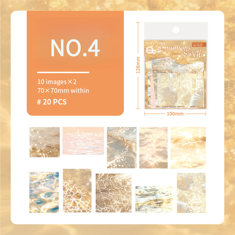 Wave Theme Silver Foil PET Stickers