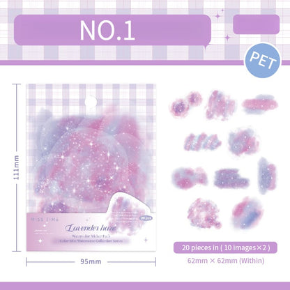 Watercolor Blending Theme PET Stickers