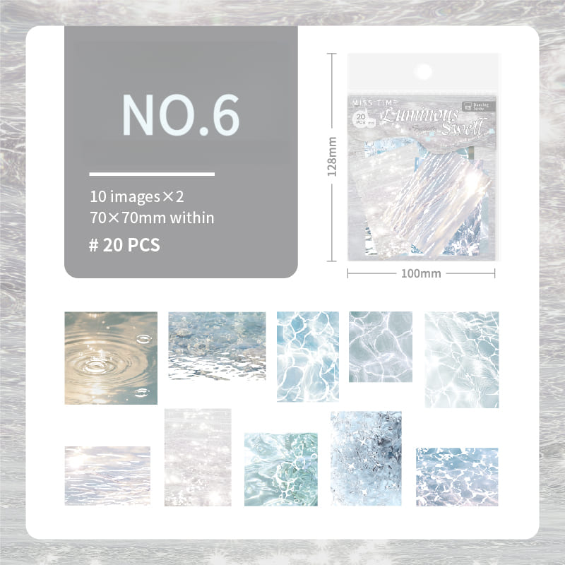 Wave Theme Silver Foil PET Stickers