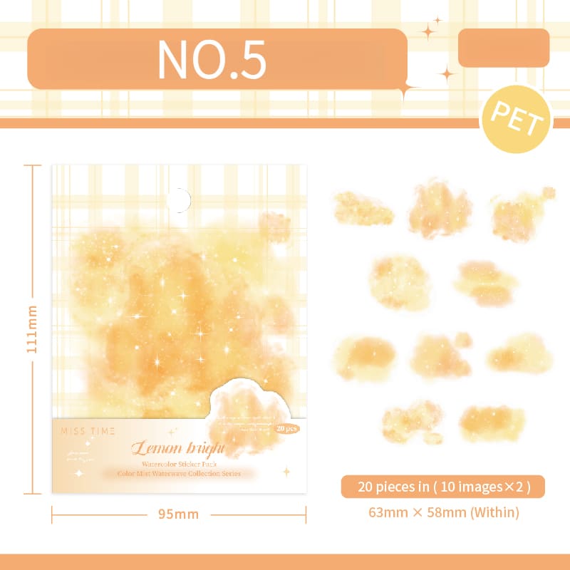 Watercolor Blending Theme PET Stickers