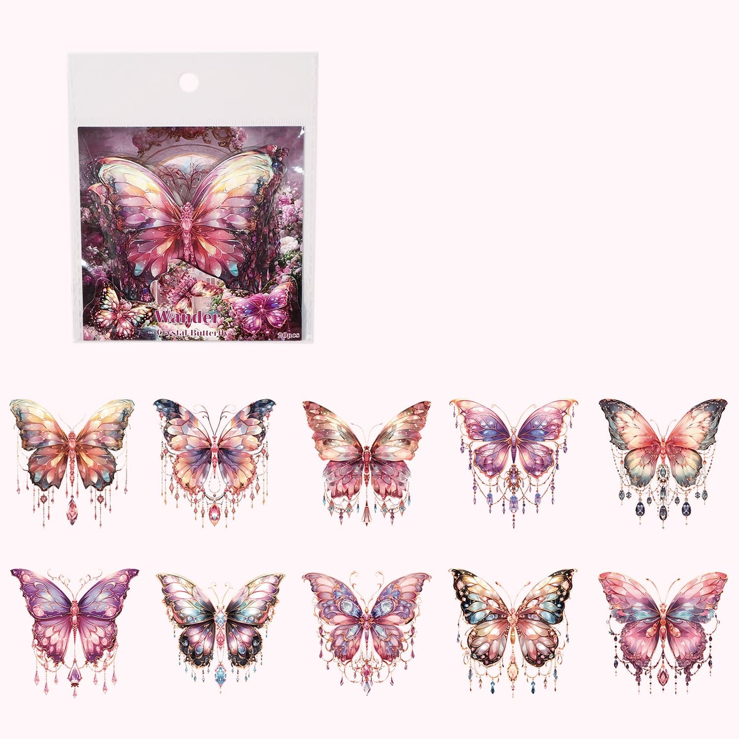 Crystal Butterfly Stickers