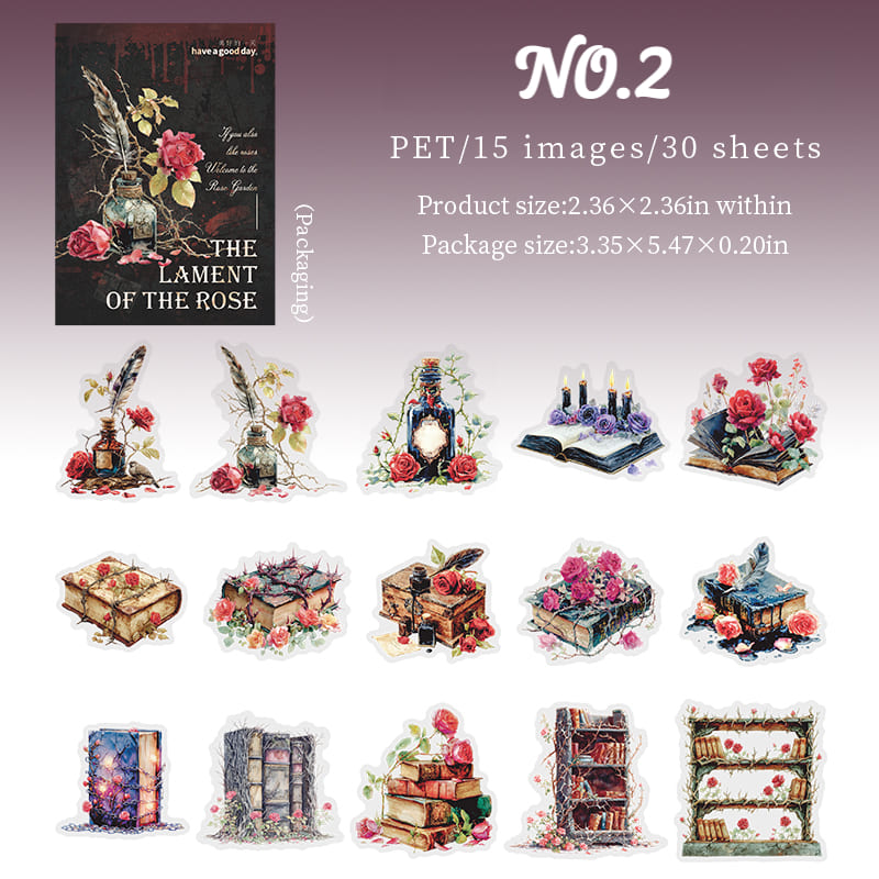 Dark Romantic Gothic Rose Stickers