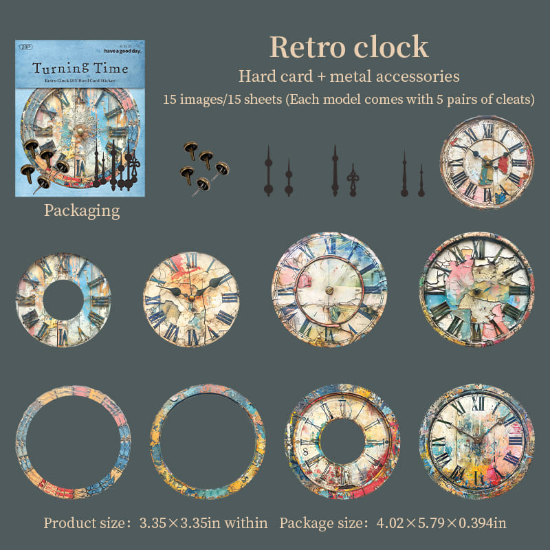 Vintage Clock Sticker Pack