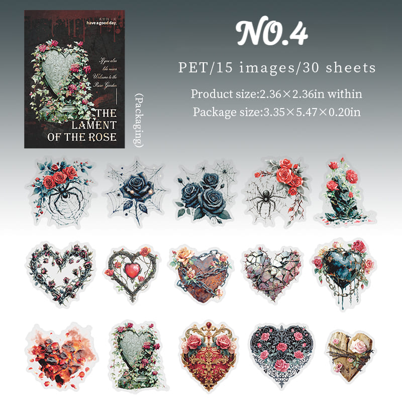 Dark Romantic Gothic Rose Stickers