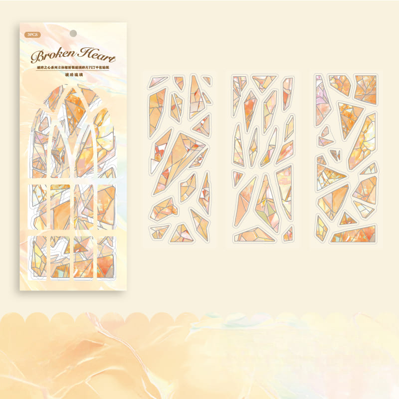 Glass Fragments PET Stickers