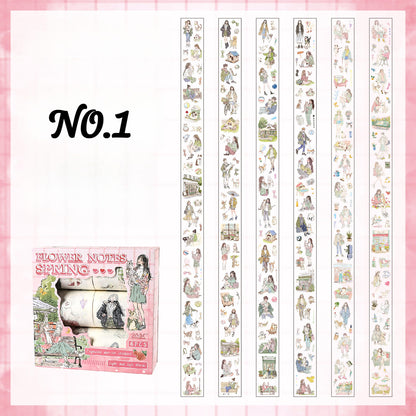 6-Pack Cute Character Die-Cut Washi Tape Set