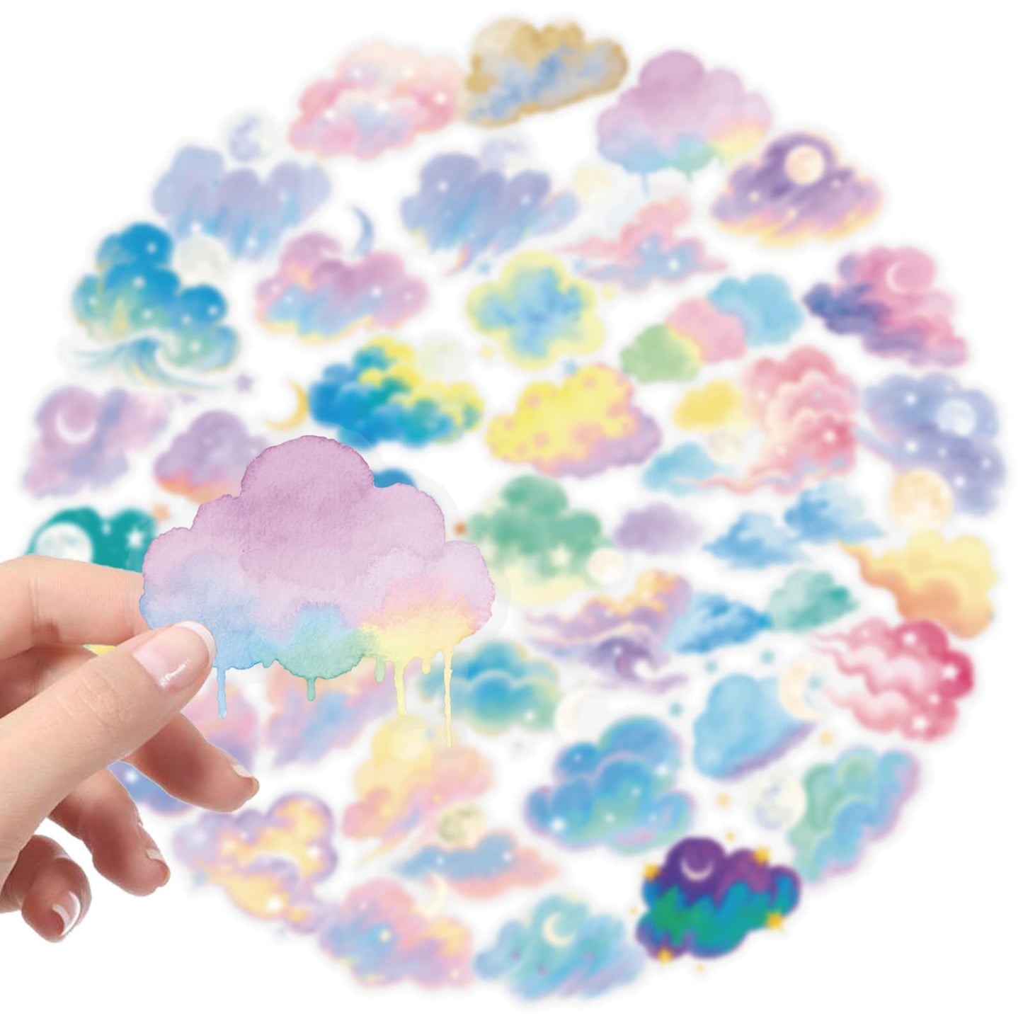 Watercolor Cloud Stickers Pack