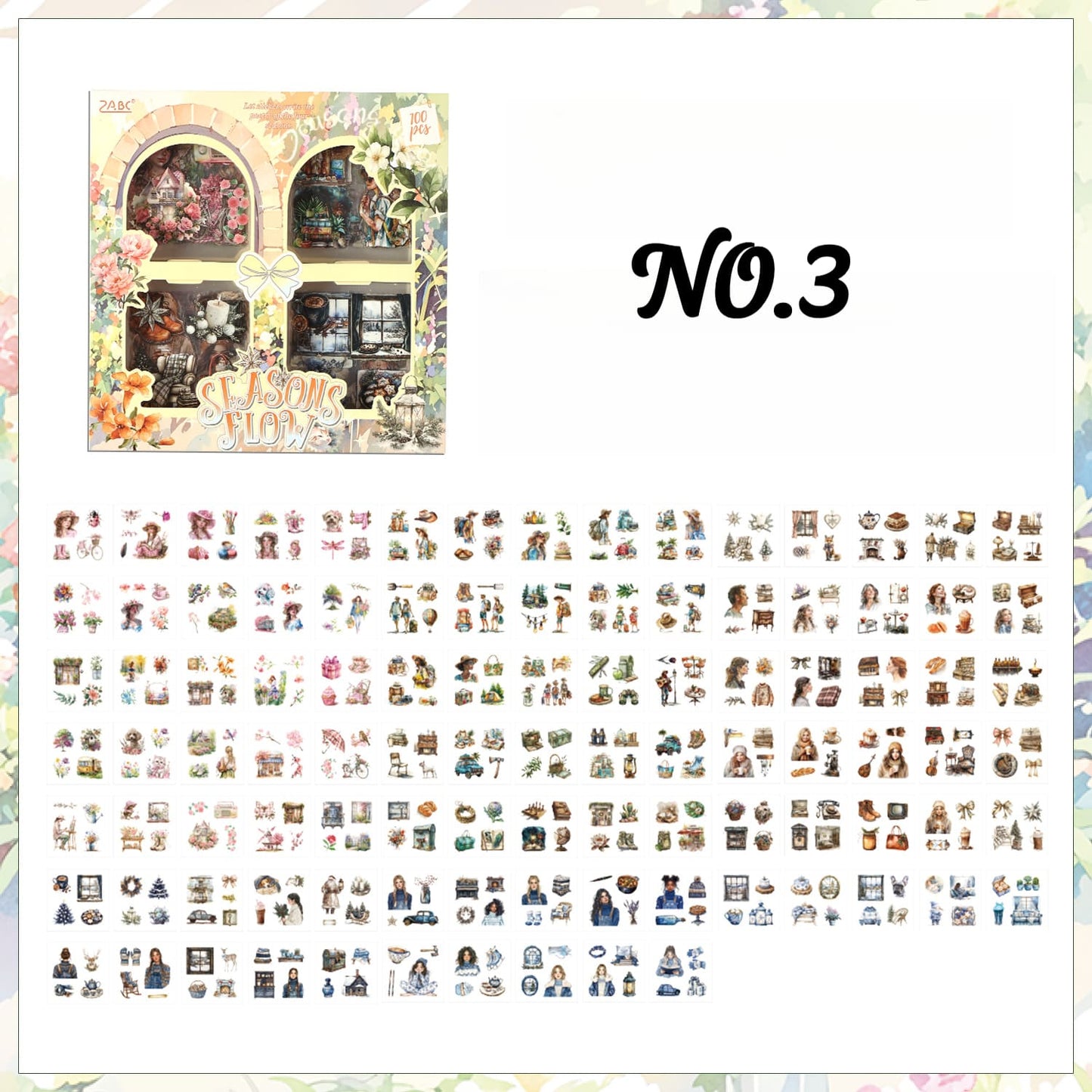 100-Piece PET Sticker Mega Pack