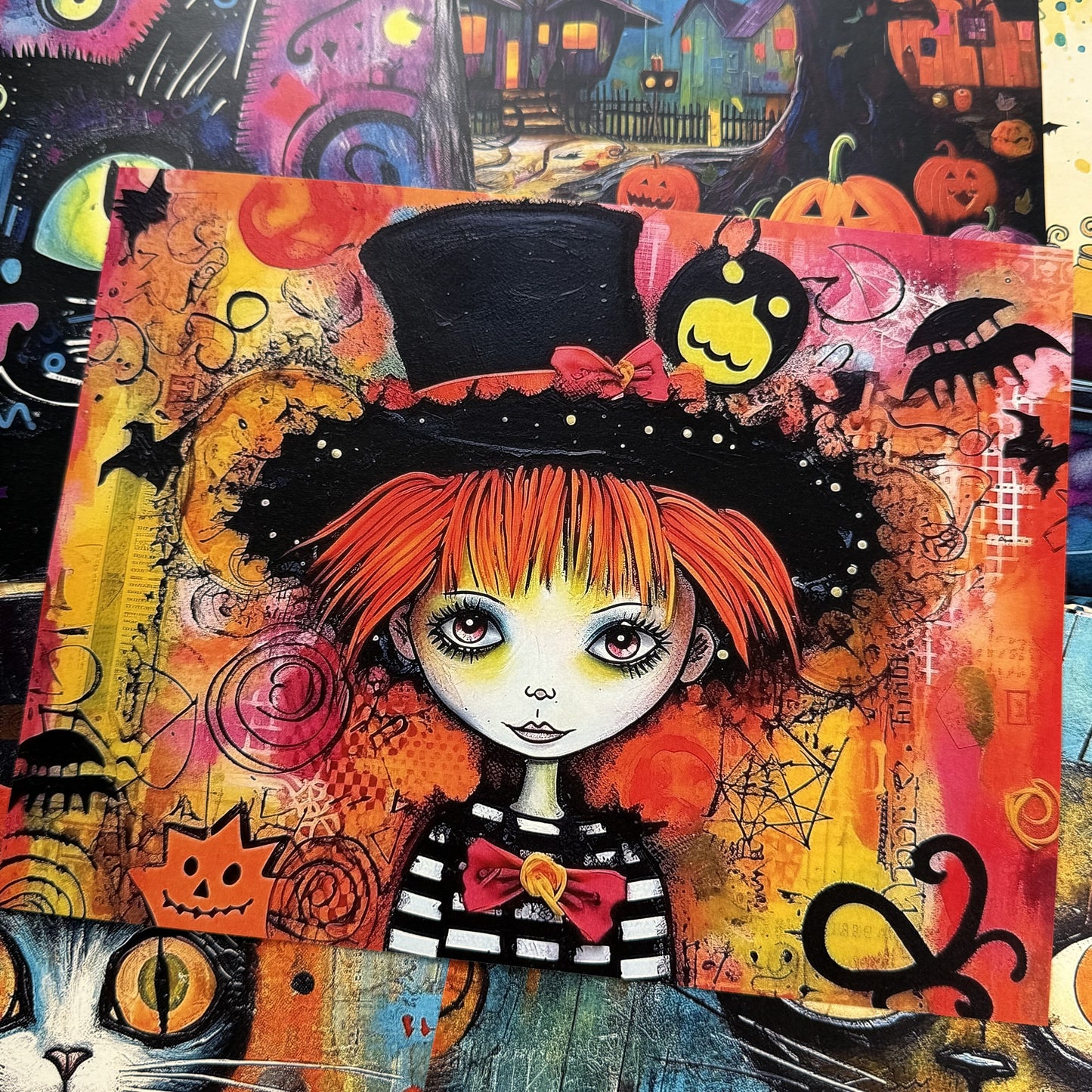 Skeleton Witch Scrapbook Paper