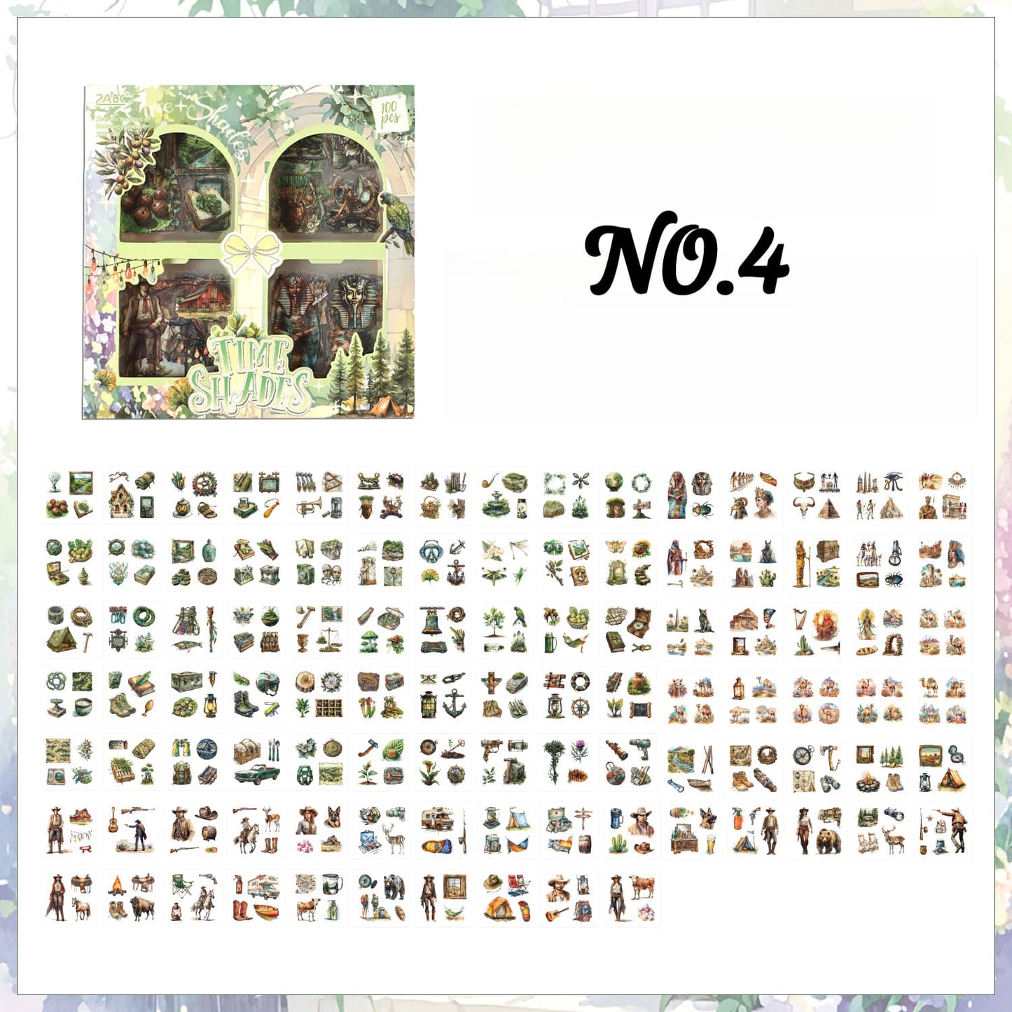 100-Piece PET Sticker Mega Pack