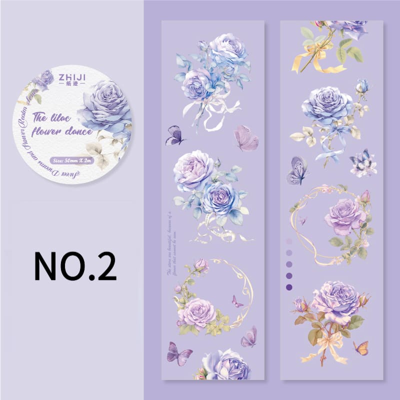 Purple Floral Design Tape