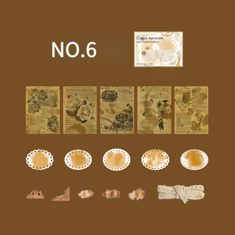 Vintage Coffee Stain Junk Journal Kit