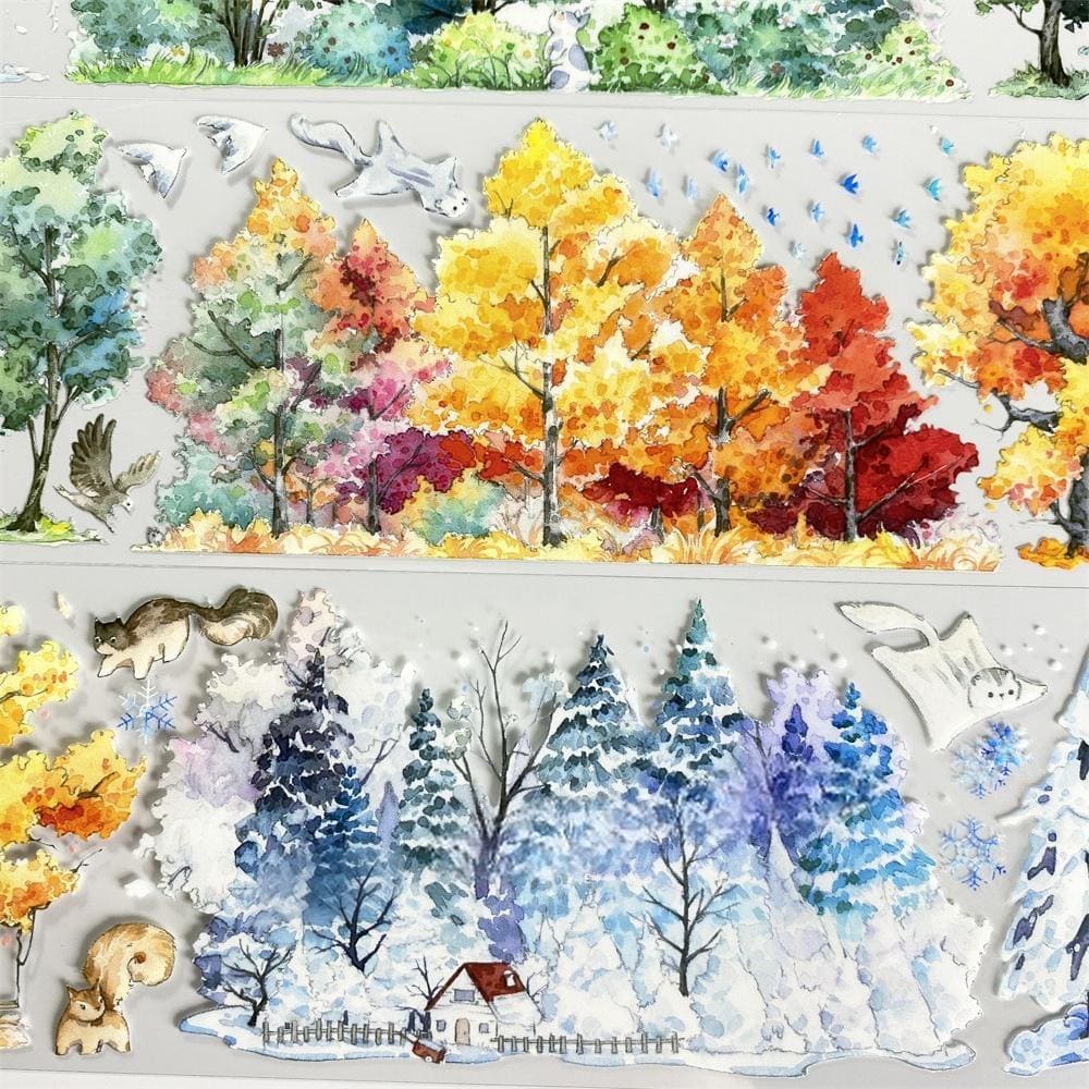 One Cycle Trees Through the Seasons PET Tape