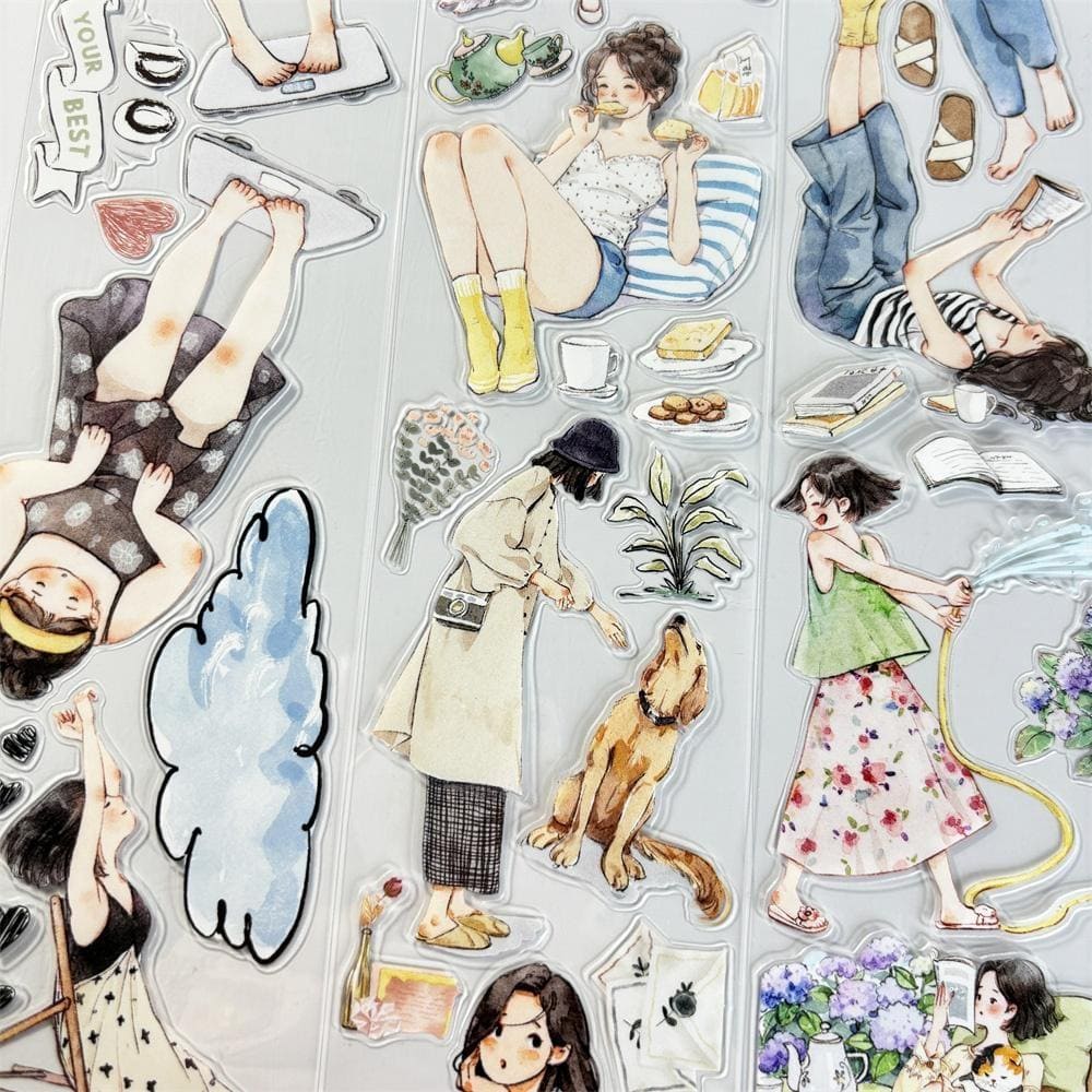 One Loop Die-Cut Cute Girl PET Tape