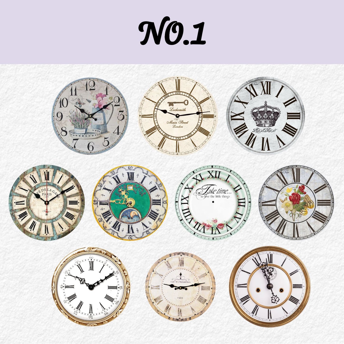 Vintage Clock Theme Stickers