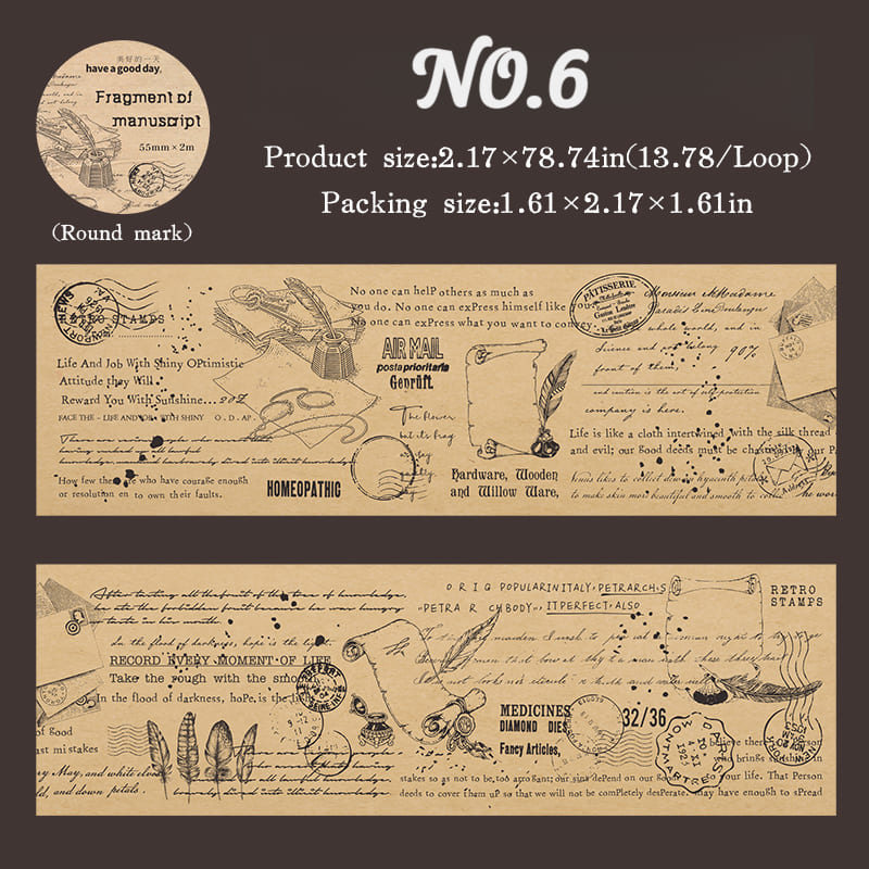 Vintage Manuscript Washi Tape