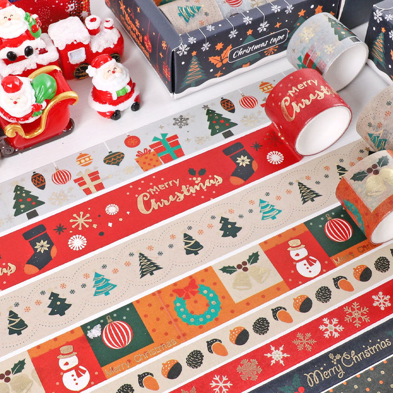 Christmas Theme Washi Tapes - 8 Rolls Deco Set