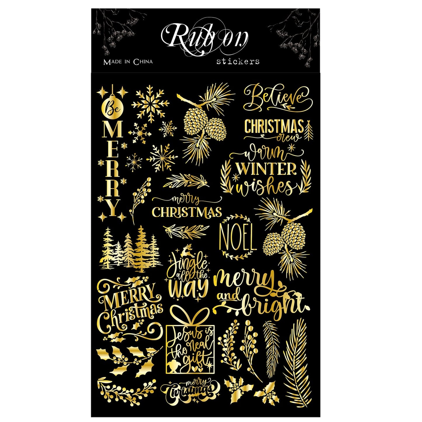 Christmas Themed  Foil Transfer Stickers