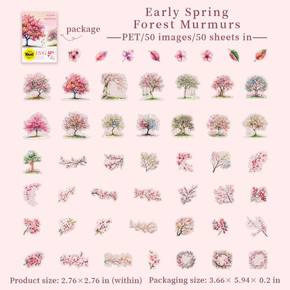 50PCS Seasonal Trees Sticker Pack