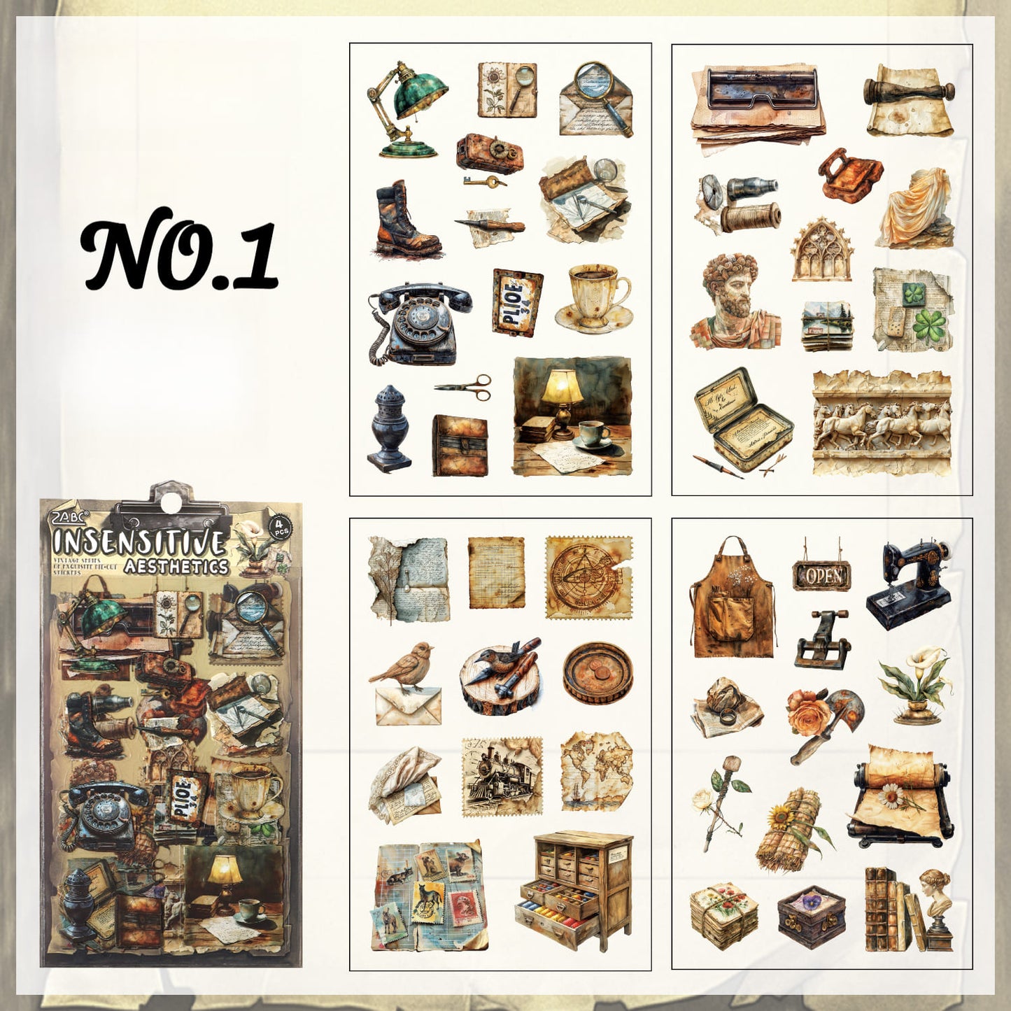 Vintage Ephemera Sticker Pack
