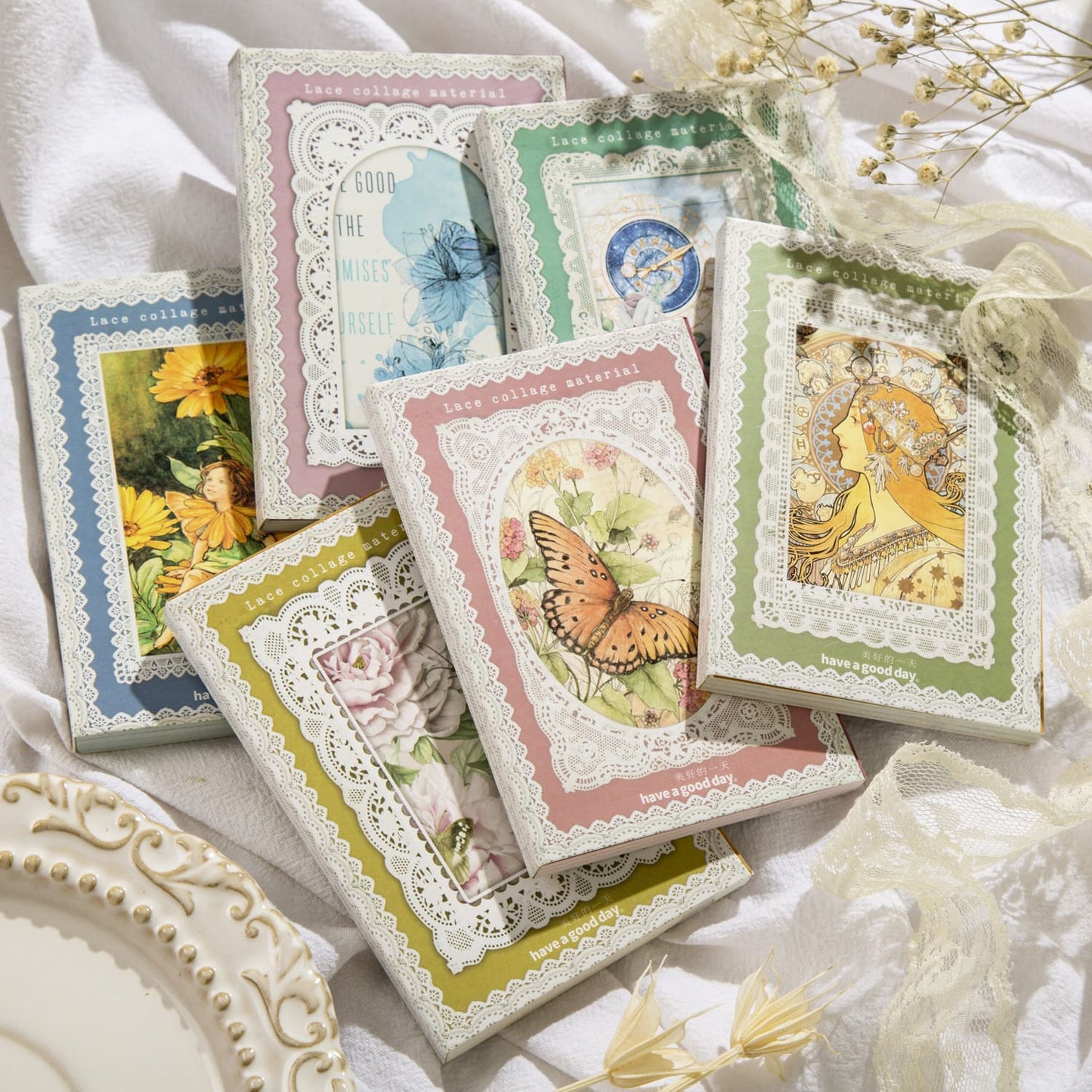 50PCS Lace Series Scrapbook Paper
