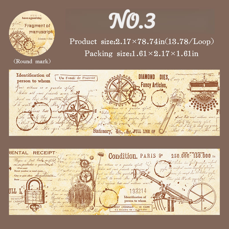 Vintage Manuscript Washi Tape