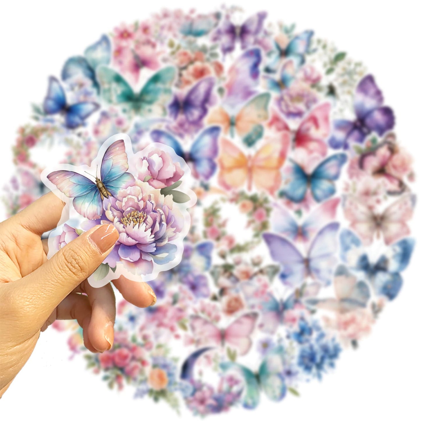 50PCS Colorful Butterflies Stickers