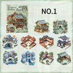 Ancient courtyard house sticker – journaling and scrapbooking