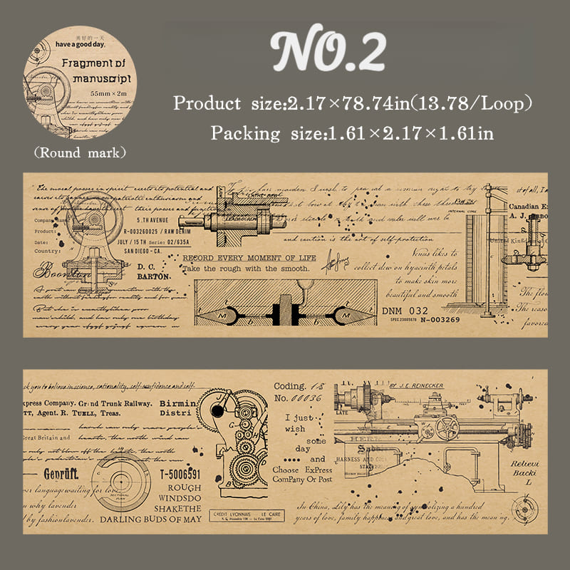 Vintage Manuscript Washi Tape