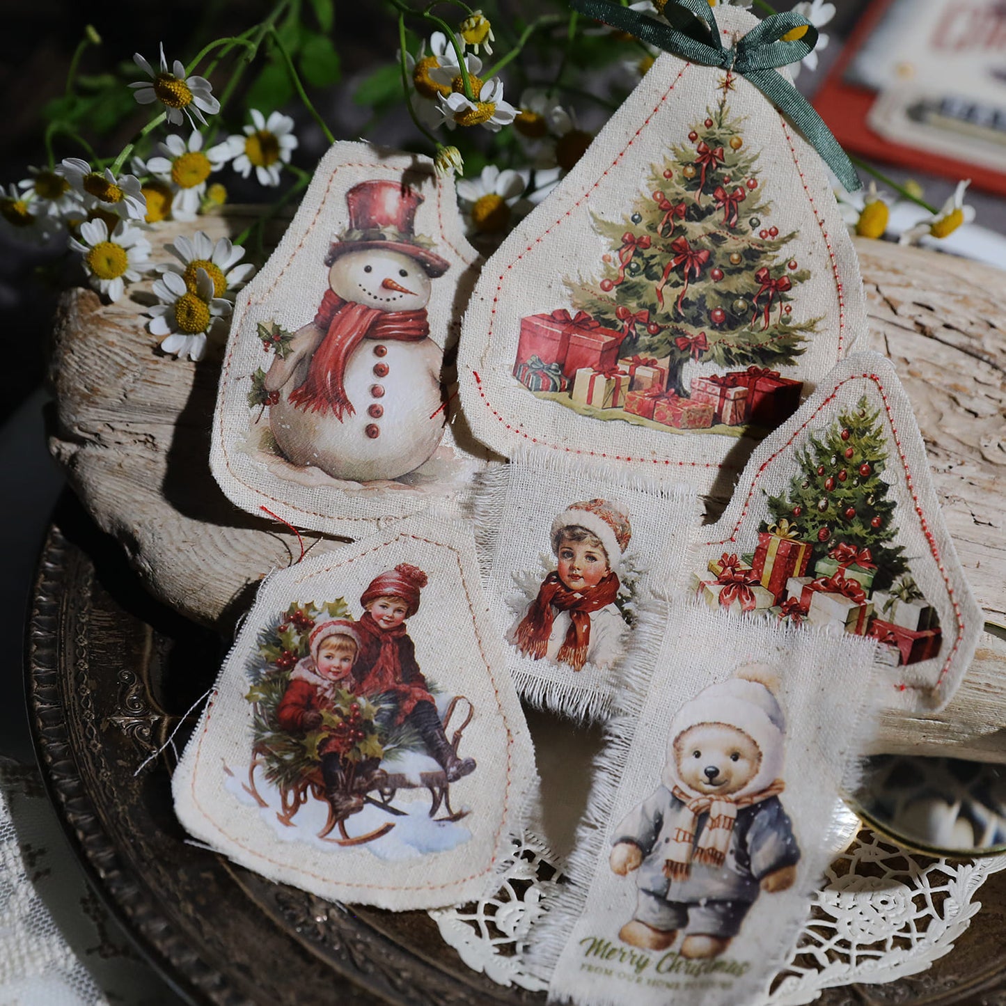 3PCS Vintage Christmas Transfer Stickers