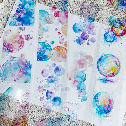 Vibrant color PET tape roll flat lay
