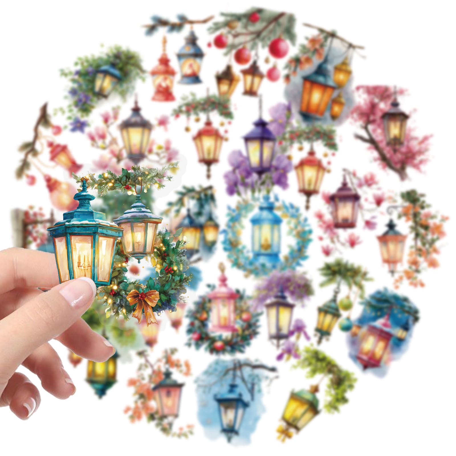 Planner decoration lantern stickers PET material