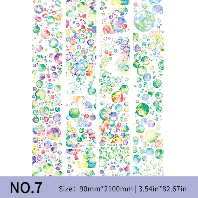 One Cycle PET Tape - green watercolor bubble