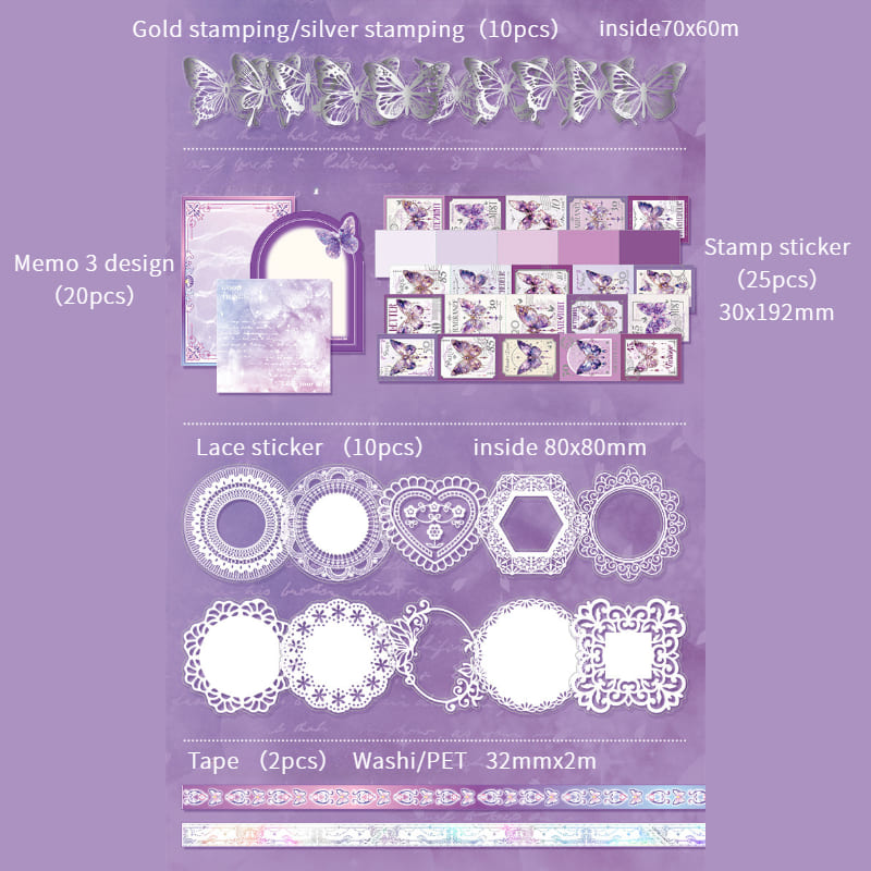 162PCS Butterfly Anthology Scrapbook  Box