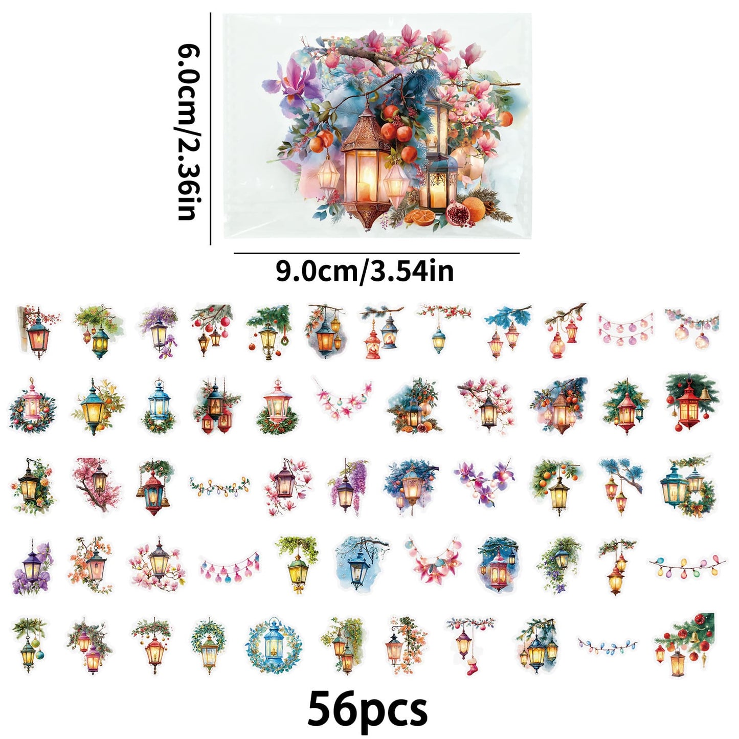 Lantern Theme Scrapbooking Stickers Pack