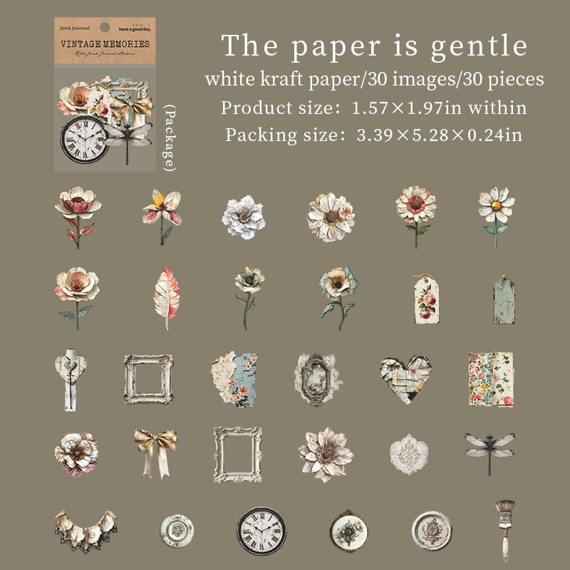 Vintage Junk Journal Stickers Pack