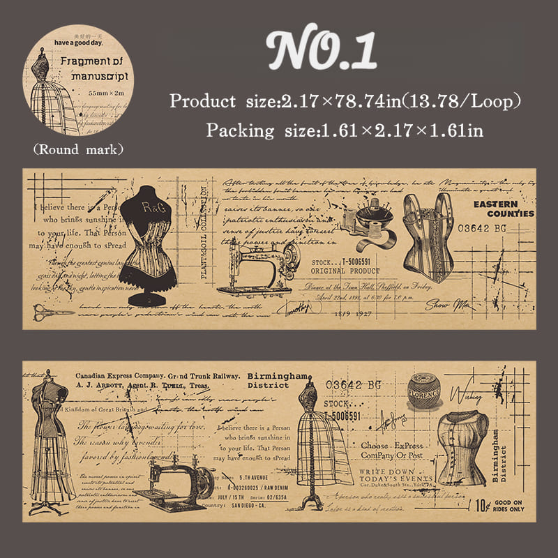 Vintage Manuscript Washi Tape