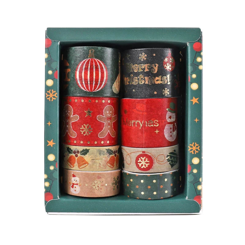 Christmas Theme Washi Tapes - 8 Rolls Deco Set