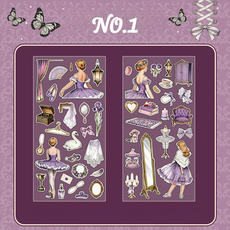 Vintage Figure PET Stickers