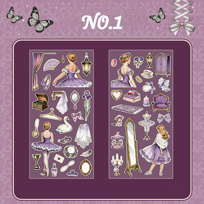 Vintage Figure PET Stickers