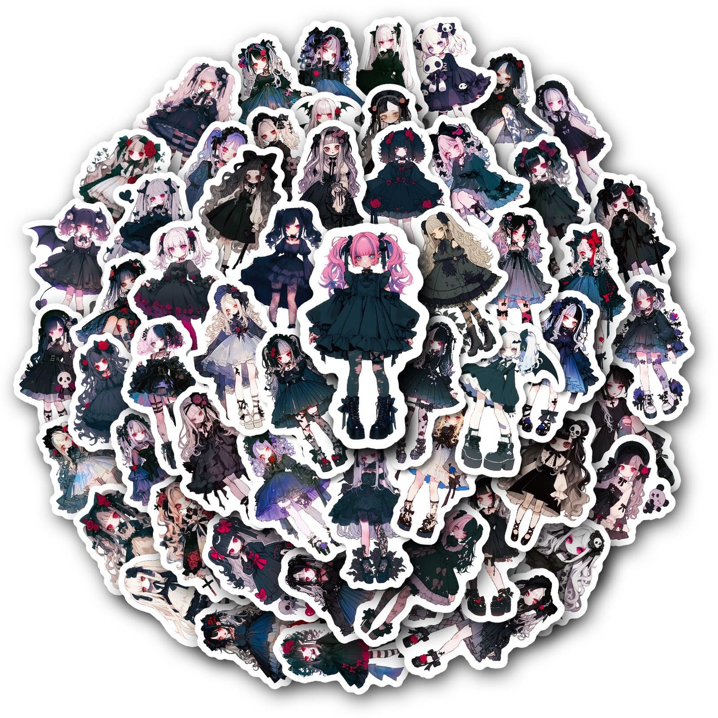 Dark aesthetic witch stickers for scrapbooking and journaling