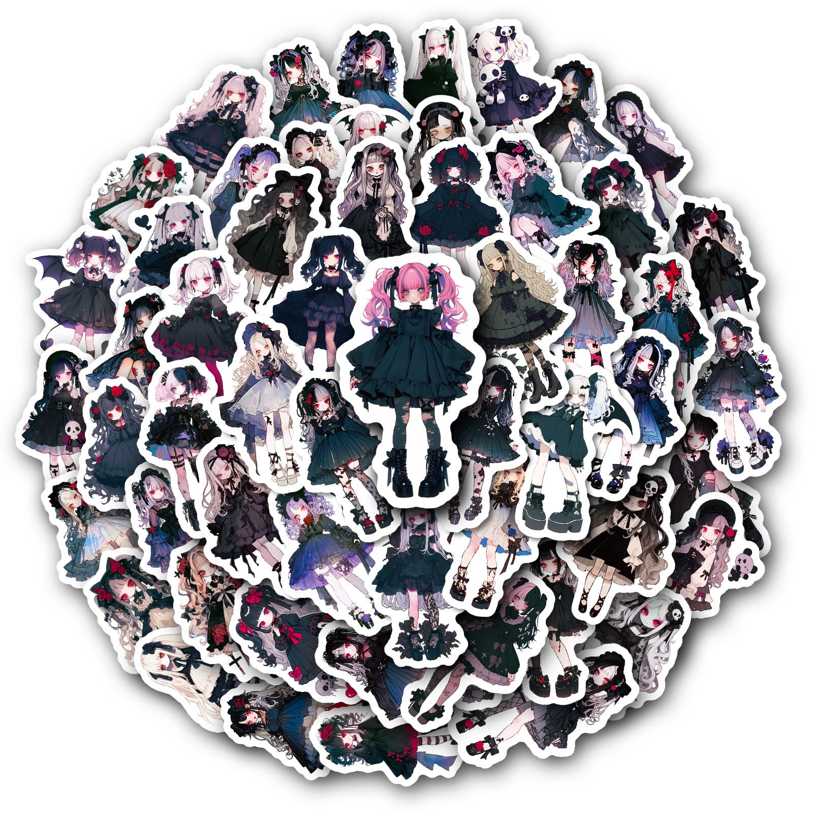 Dark aesthetic witch stickers for scrapbooking and journaling