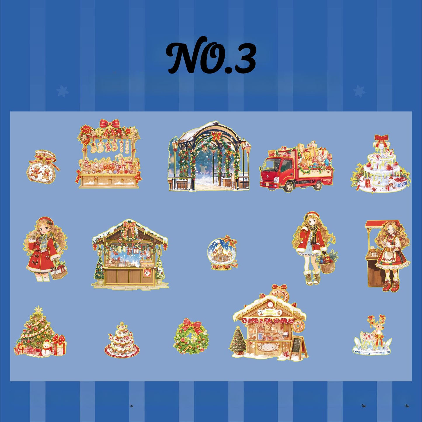 Cute Christmas Girl Stickers