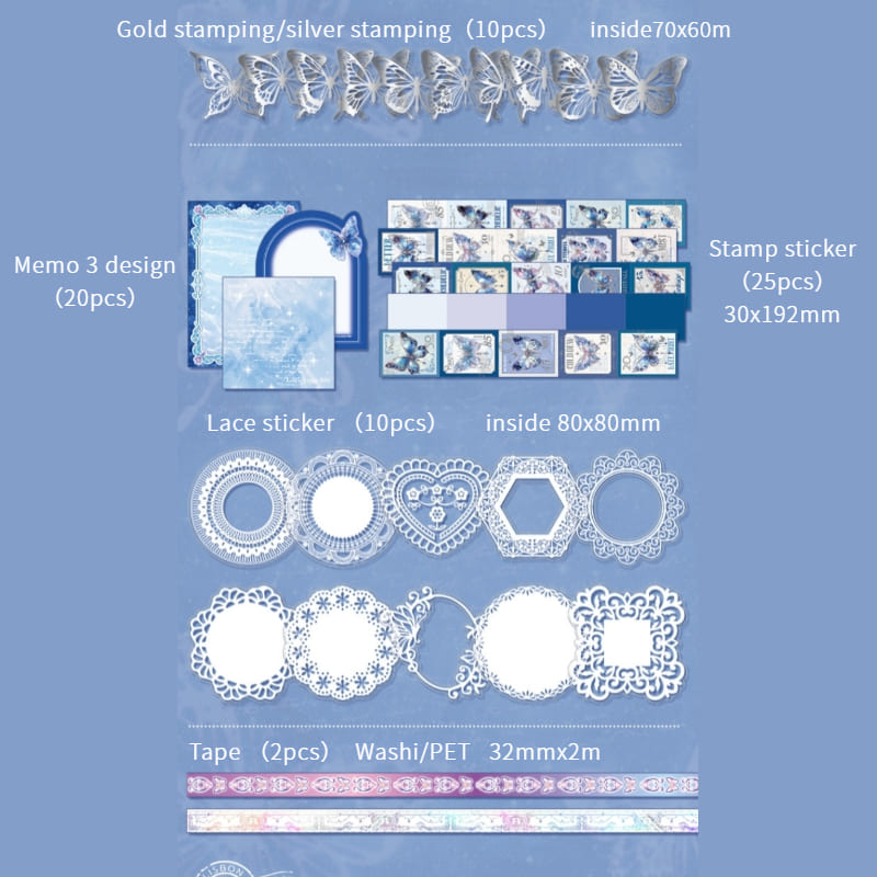 162PCS Butterfly Anthology Scrapbook  Box