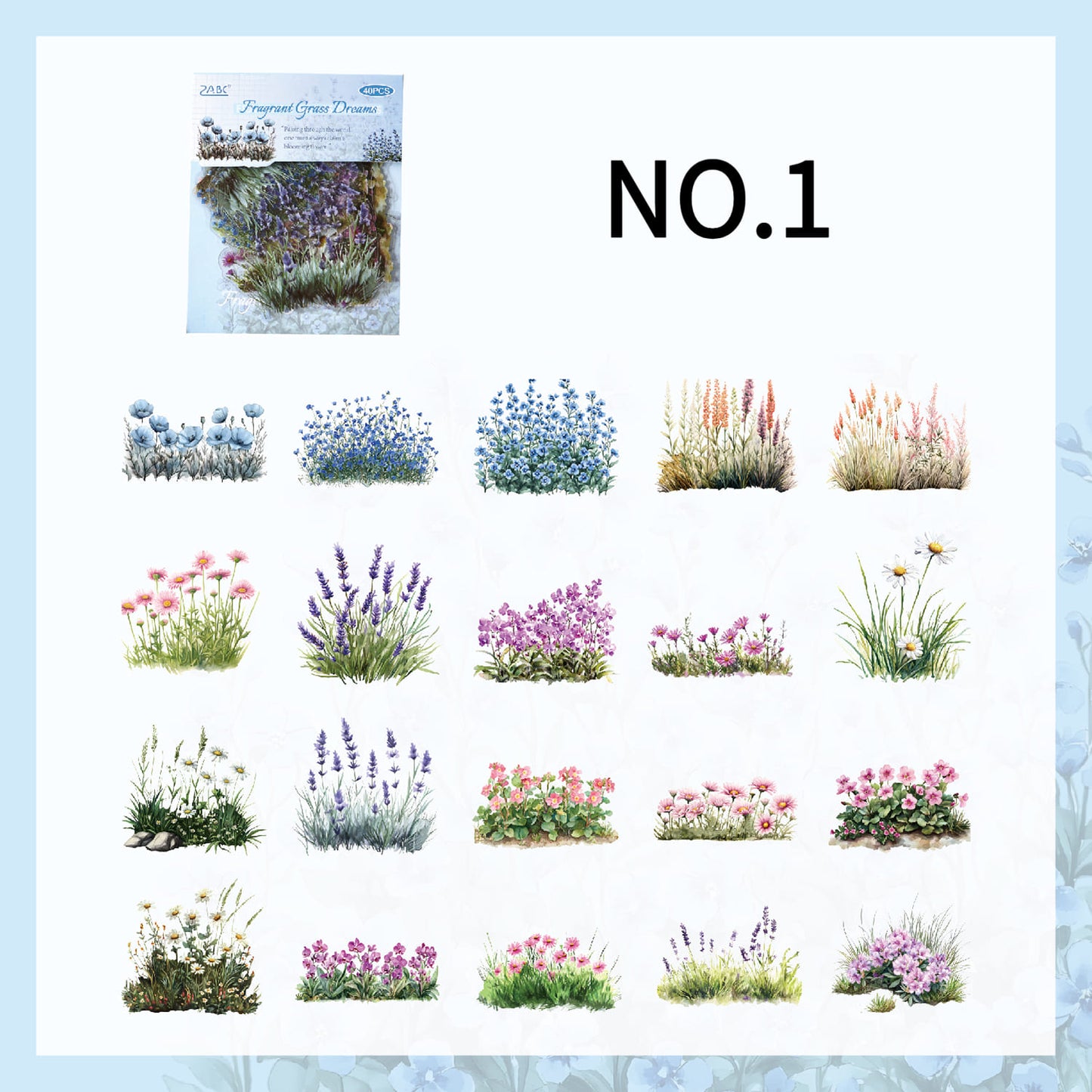 40pcs Floral Theme Sticker