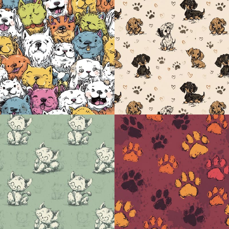 24PCS Whimsical Cats Scrapbook Paper