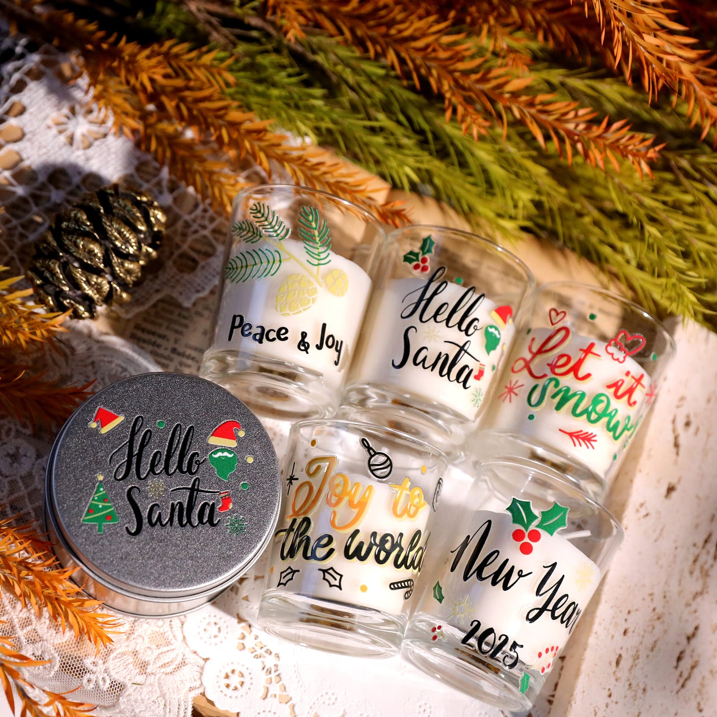 2PCS Christmas Phrase Transfer Stickers