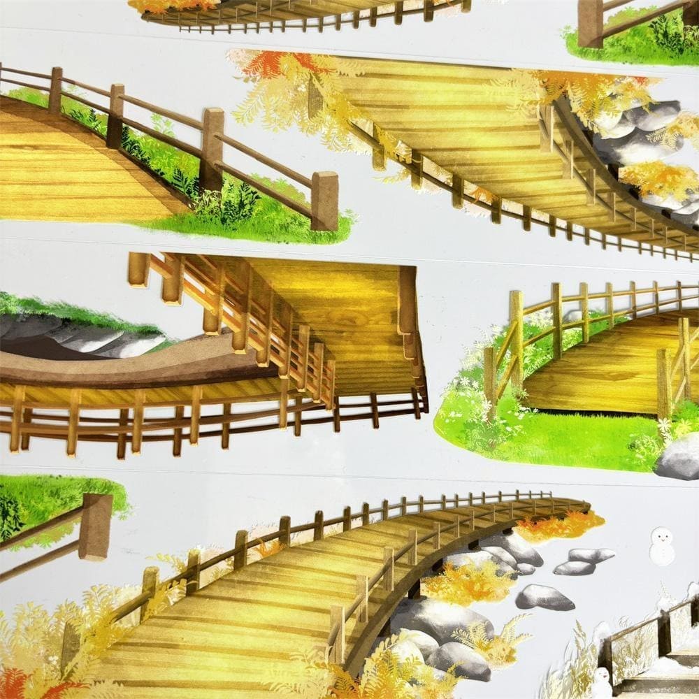 One Cycle Four Seasons Wooden Bridge PET Tape